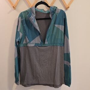 Under Armor Mens Large Teal and Gray Windbreaker Jacket